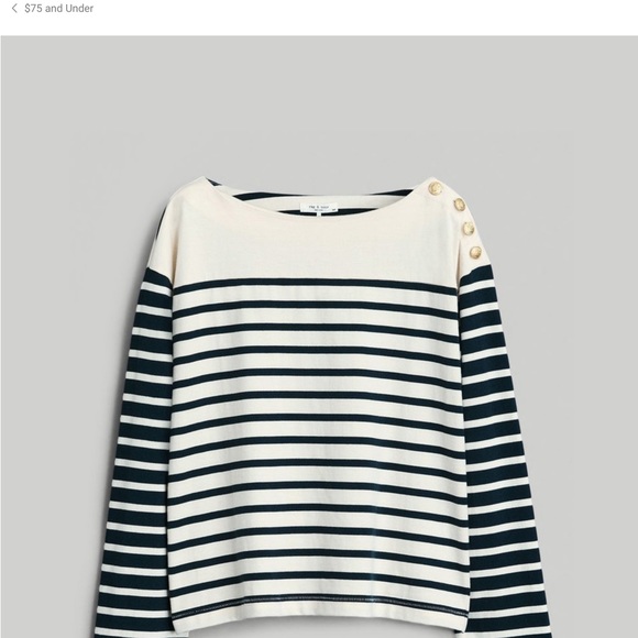 Rag and bone striped tee size large - Picture 3 of 8